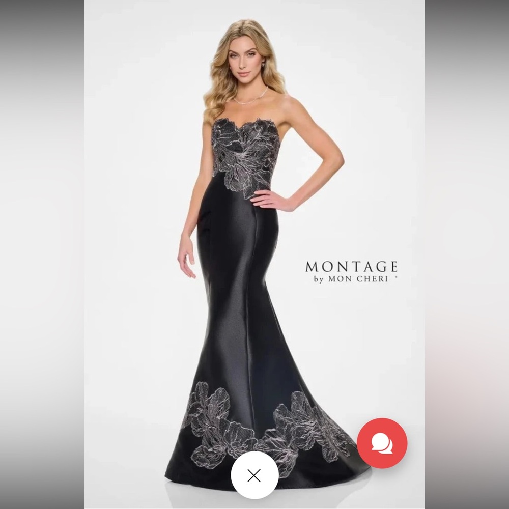 Montage by Mon Cheri Black Strapless Dress